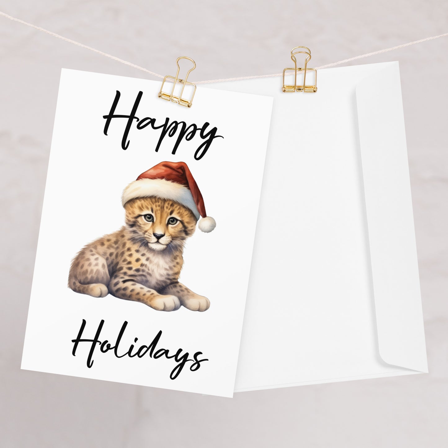 Greeting card - Baby Cheetah Christmas