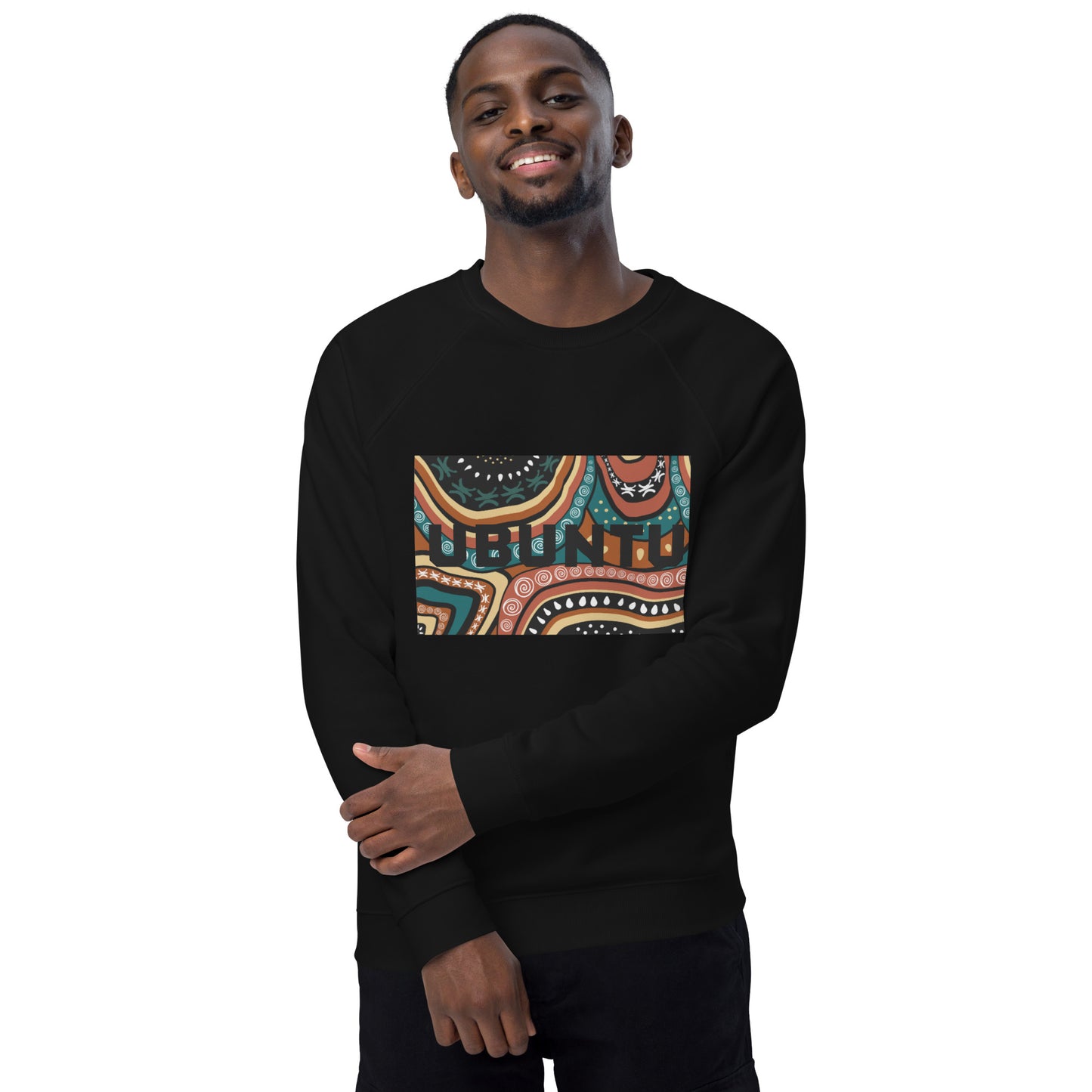 Unisex organic raglan sweatshirt - Ubuntu