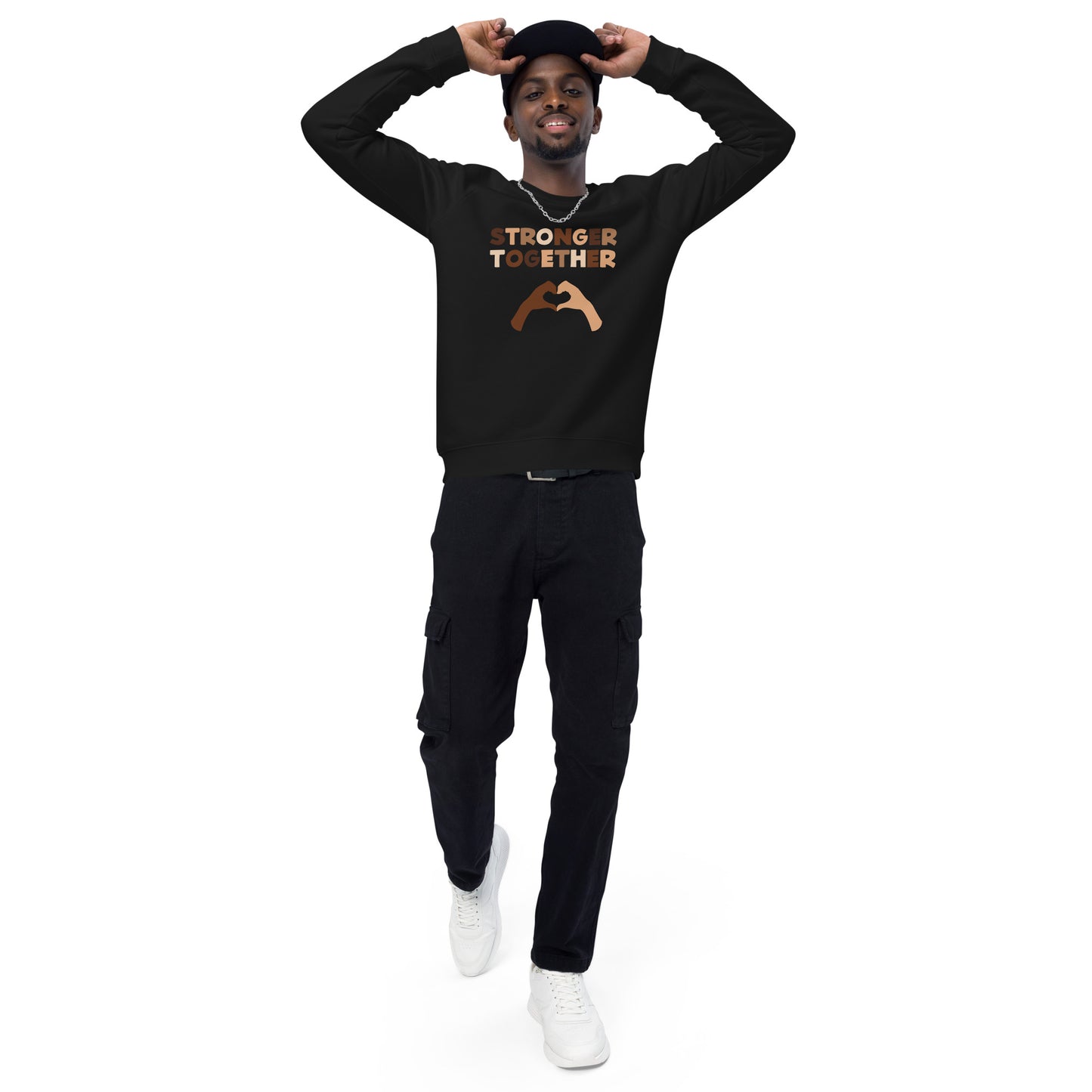Unisex organic raglan sweatshirt - Stronger Together