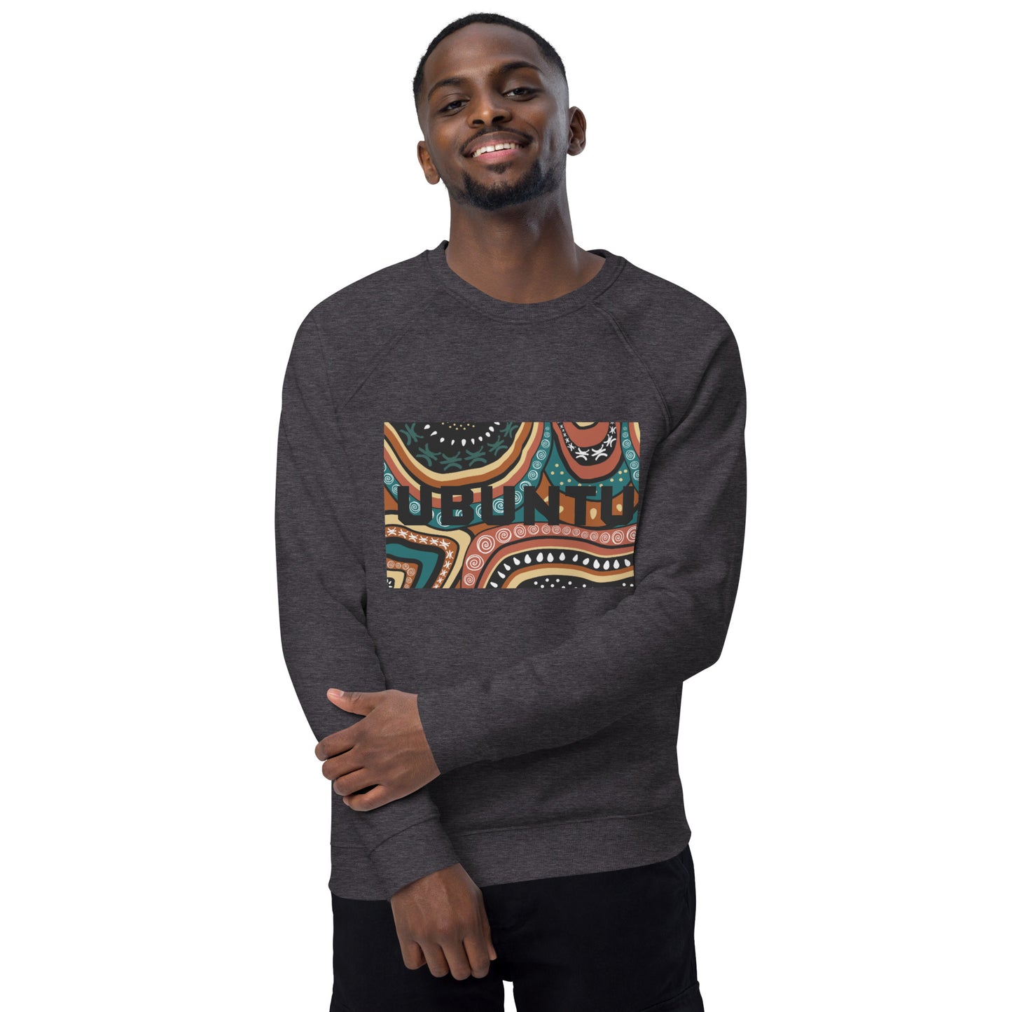 Unisex organic raglan sweatshirt - Ubuntu