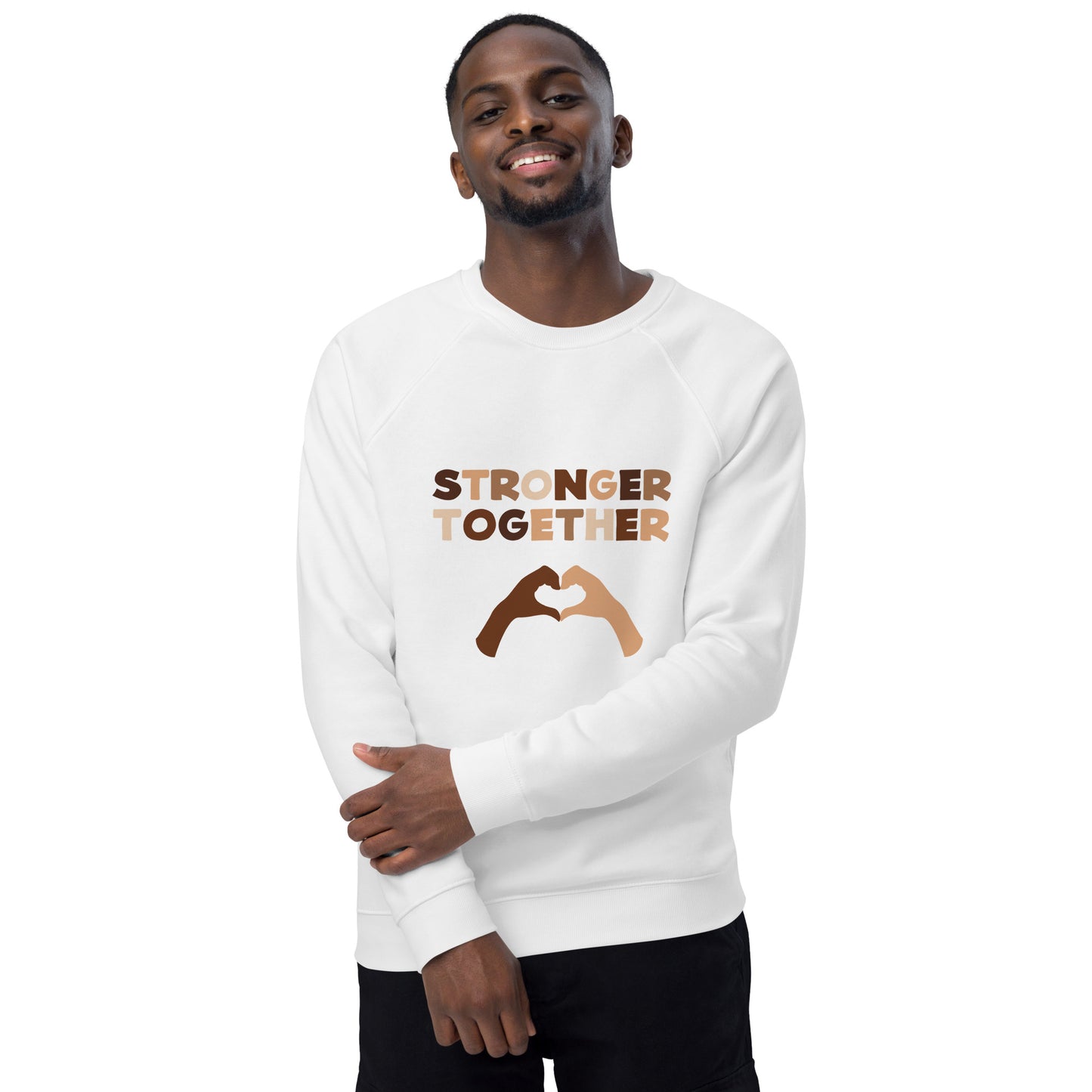 Unisex organic raglan sweatshirt - Stronger Together