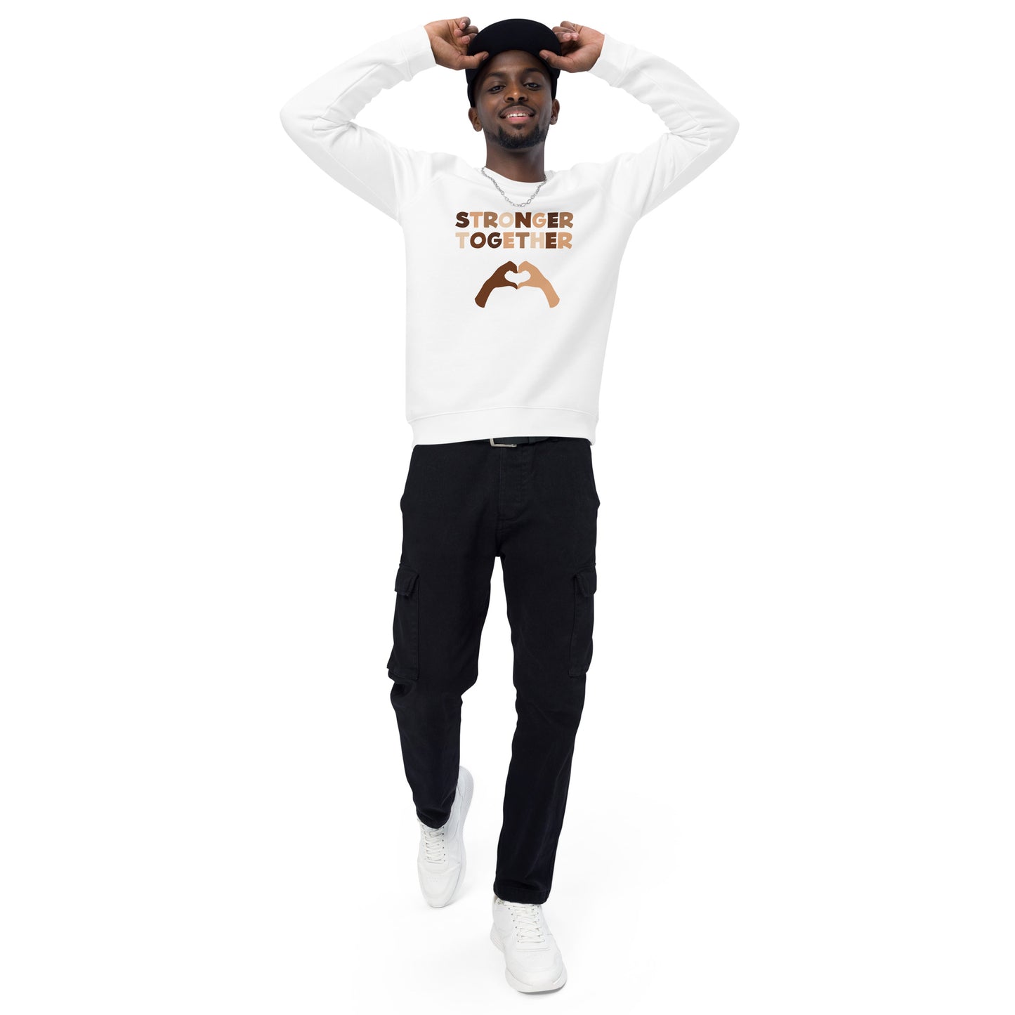 Unisex organic raglan sweatshirt - Stronger Together