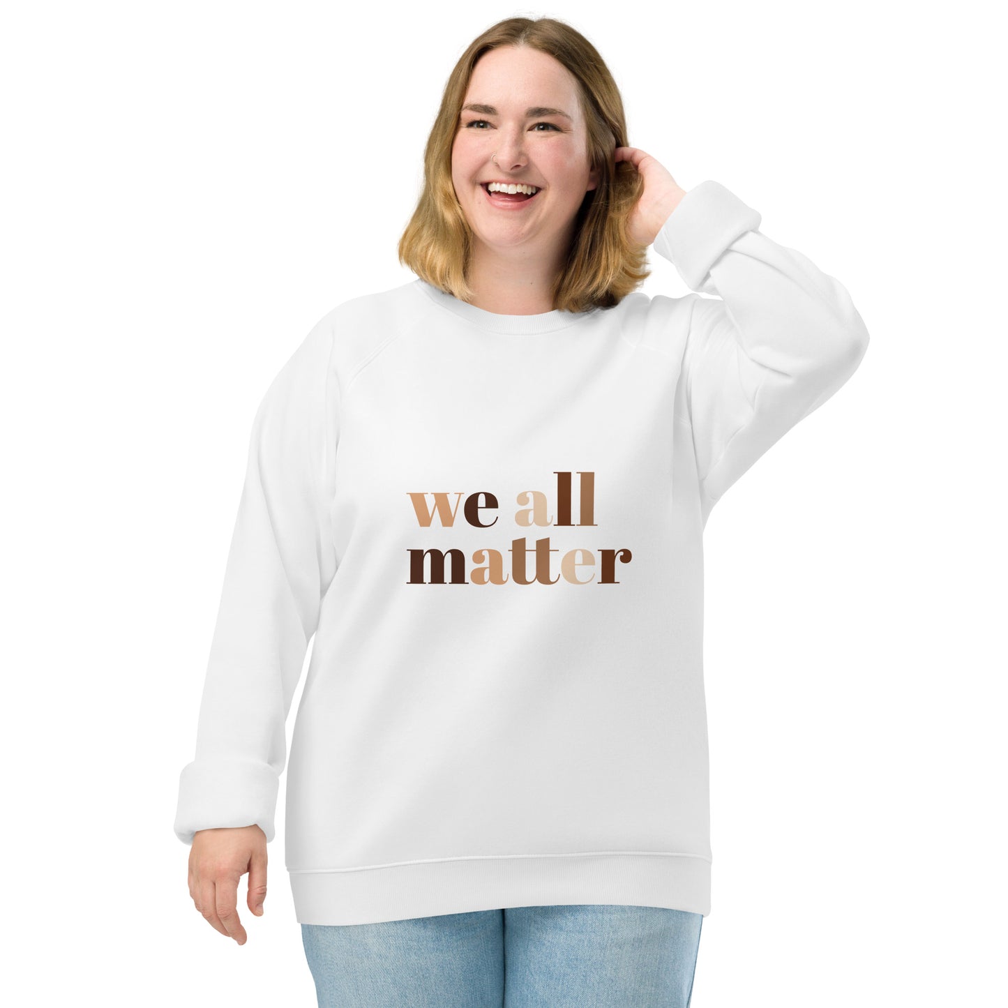 Unisex organic raglan sweatshirt