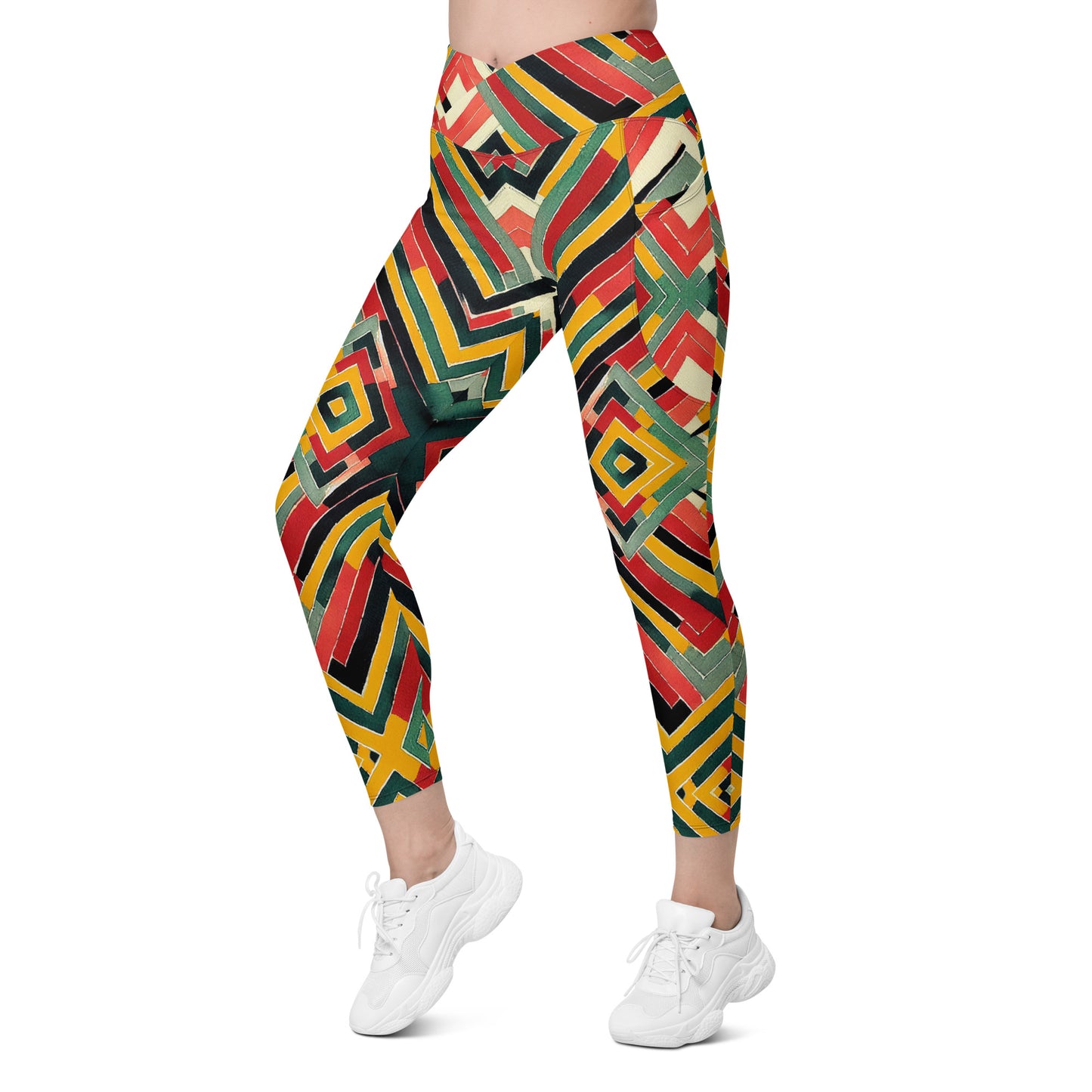 Crossover leggings with pockets