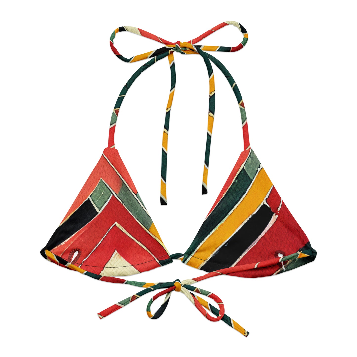 All-over print recycled string bikini top