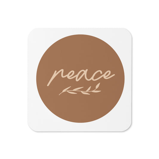 Cork-back coaster - Peace